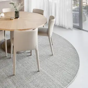 Carpet with Narrow Stripes Forming a Grid Pattern