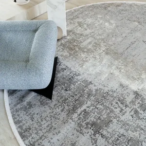 Grey Abstract Pattern Carpet with Blurred Effect