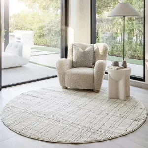 Textured Beige Carpet – Charcoal Wavy Grid Design