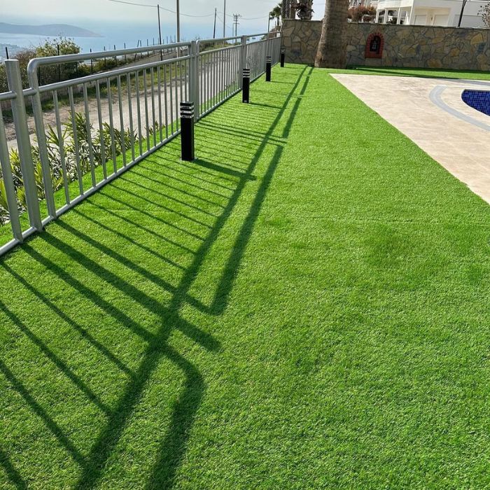 Artificial grass carpet in lawn