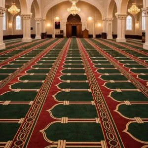 Red & Green Arch Pattern Prayer Carpet