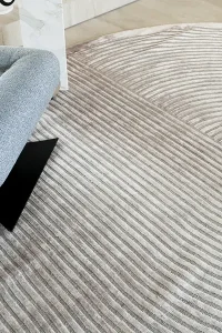 Carpet Featuring Curves and Straight Line Patterns